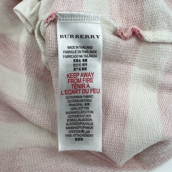 Burberry Children Red White Sleeveless Side Pockets Striped Mini Dress Size 6 - Picture 7 of 9